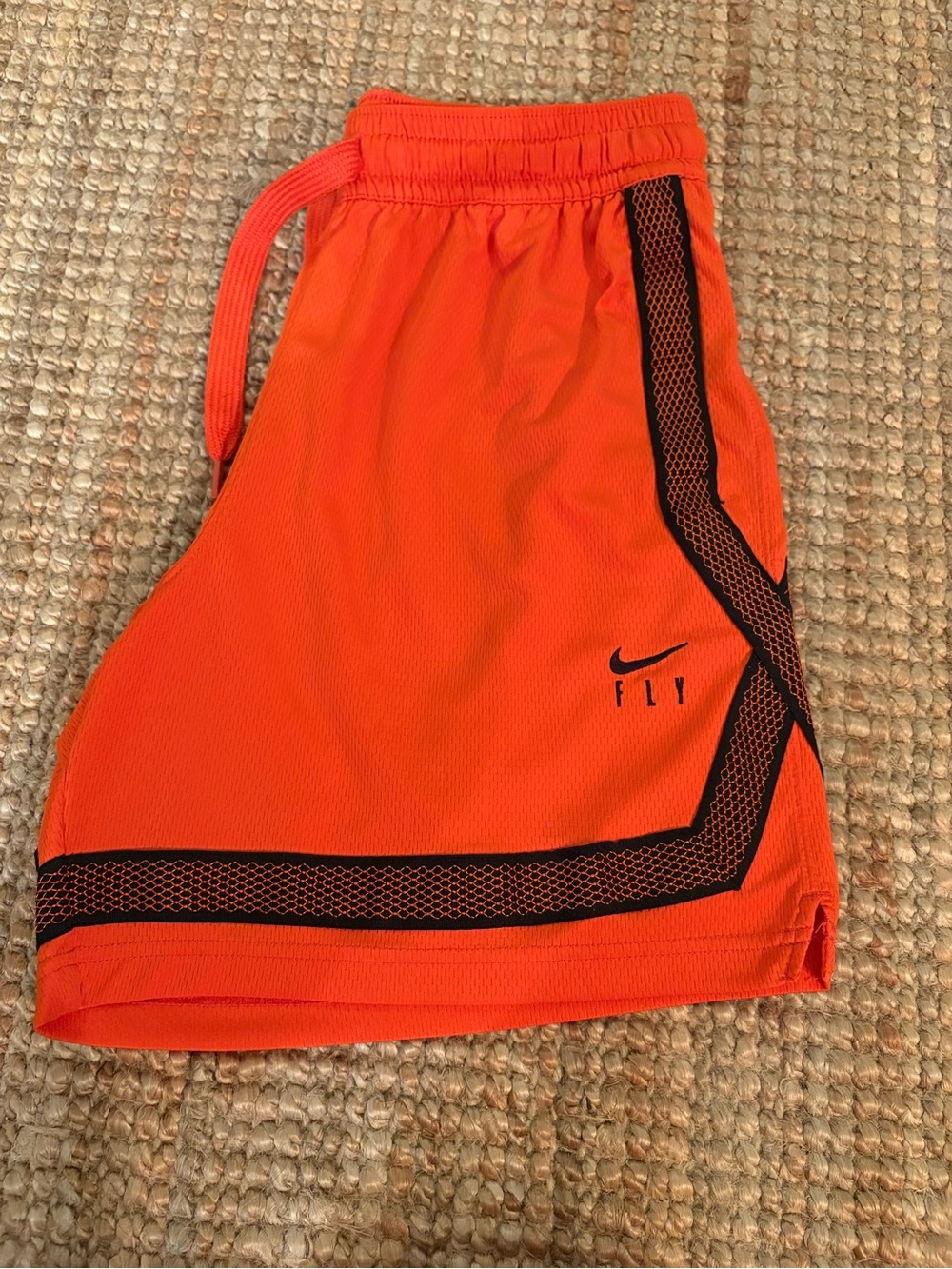 Nike Fly Crossover Women’s Medium Bright Orange Athletic Shorts with Black Trim